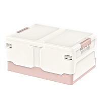 Ящик пластиковый складной белый, дно розовое, 480х360х240 мм в Рубцовске