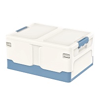 Ящик пластиковый складной белый, дно синее, 480х360х240 мм в Рубцовске