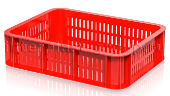 Ящик (лоток) кондитерский перфорированные стенки сплошное дно красный в Рубцовске