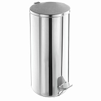 Урна для мусора с педалью, усиленное, Титан, 50 л, кольцо под мешок, нержавеющая сталь, хром в Рубцовске