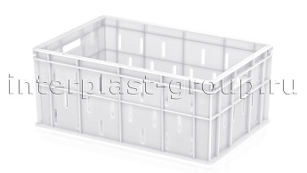Ящик для молока, мяса, овощей и фруктов малая перфорация дно сплошное белый в Рубцовске