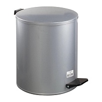 Ведро для мусора с педалью, усиленное, Титан, 15 л, серое, оцинкованная сталь в Рубцовске