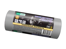 Мешки для мусора 240 л, ароматизированные, серые, в рулоне 10 шт., ПВД 40 мкм, 1500х1100 мм, СИЛАЧИ, sil240111101 в Рубцовске