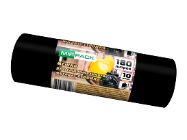 Мешки для мусора 180 л, ароматизированные, черные, в рулоне 10 шт., ПВД, 70 мкм, 1100х930 мм, СТРОЙКА, S18010110 в Рубцовске