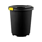 Мусорный бак с крышкой - воронкой 105 л темно-серый