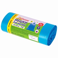 Мешки для мусора 35 л, синие, в рулоне 30 шт., ПНД, 10 мкм, 600х500 мм, Любаша, 608091 в Рубцовске