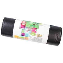 Мешки для мусора 220 л, черные, в рулоне 10 шт., ПВД, 29 мкм, 1100х830 мм, Концепция Быта ЭкоДом, 604924 в Рубцовске