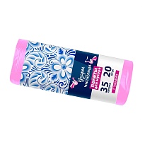 Мешки для мусора 35 л, с ушками, розовые, в рулоне 20 шт., ПНД, 12 мкм, 655х500 мм, Узоры Чистоты, МУ3469 (МСУ-35роз) в Рубцовске