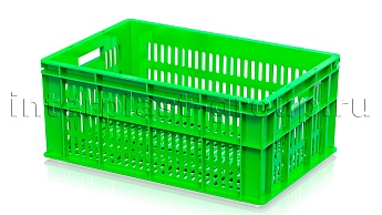 Ящик для молока, мяса, овощей и фруктов большая перфорация дно перфорированное светло-зеленый в Рубцовске