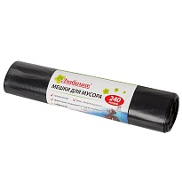 Мешки для мусора 240 л, черные, в рулоне 5 шт., ПВД 30 мкм, 1300х900 мм, Любаша, 605338 в Рубцовске Мешки для мусора 240 л, черные, в рулоне 5 шт., ПВД 30 мкм, 1300х900 мм, Любаша, 605338 в Рубцовске