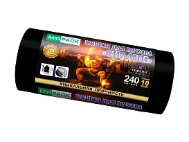 Мешки для мусора 240 л, ароматизированные, черные, в рулоне 10 шт., ПВД 40 мкм, 1500х1100 мм, СИЛАЧИ, sil24011110 в Рубцовске