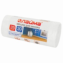 Мешки для мусора 35 л, белые, в рулоне 30 шт., ПНД, 6 мкм, 550х480 мм, LAIMA, 605538 в Рубцовске