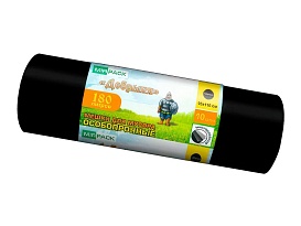 Мешки для мусора 180 л, ароматизированные, черные, в рулоне 10 шт., ПВД, 100 мкм, 1100х930 мм, Добрыня, Dob18010black в Рубцовске