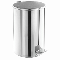 Ведро для мусора с педалью, усиленное, ТИТАН, 10 л, кольцо под мешок, нержавеющая сталь, хром в Рубцовске